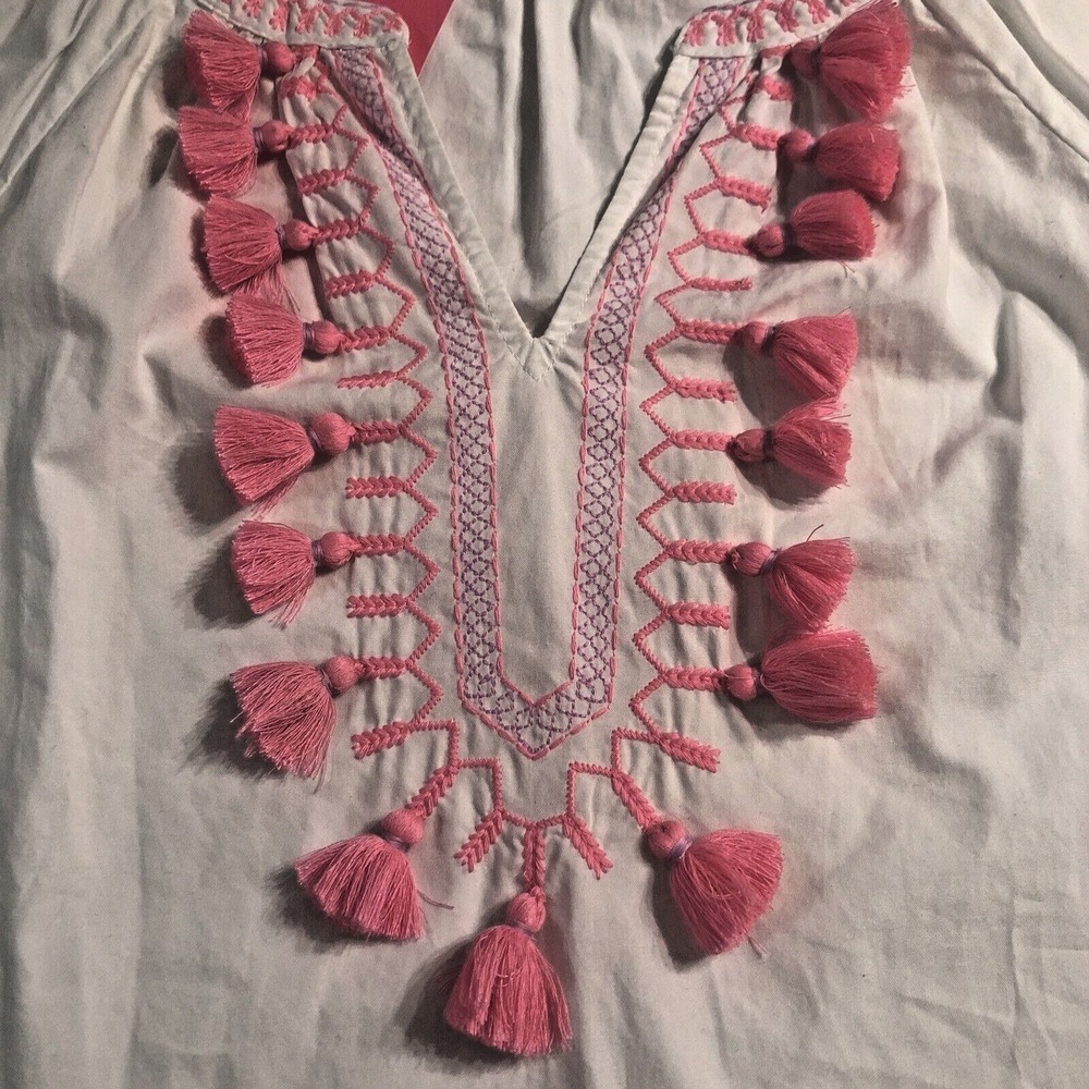 Lilly Pulitzer Kaydence Tunic Top Resort White Pink embroidery Size XXS NWT - Picture 6 of 16